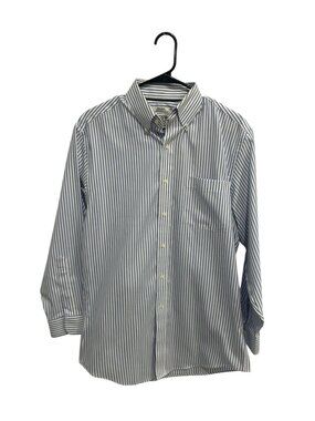 JOS. A. Bank 15.5 Blue White Striped Button Up Shirt Old Money Timeless Style